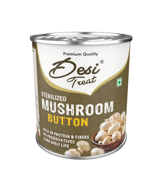 Desi Treat Canned Button Mushroom - Wholesale - 24 Pcs/ Box
